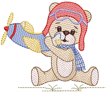 Urso-Aviador-e-Aviao...
